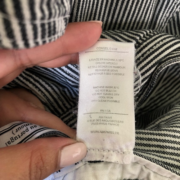 AMI Striped Denim Jacket Black and White - Picture 15 of 16